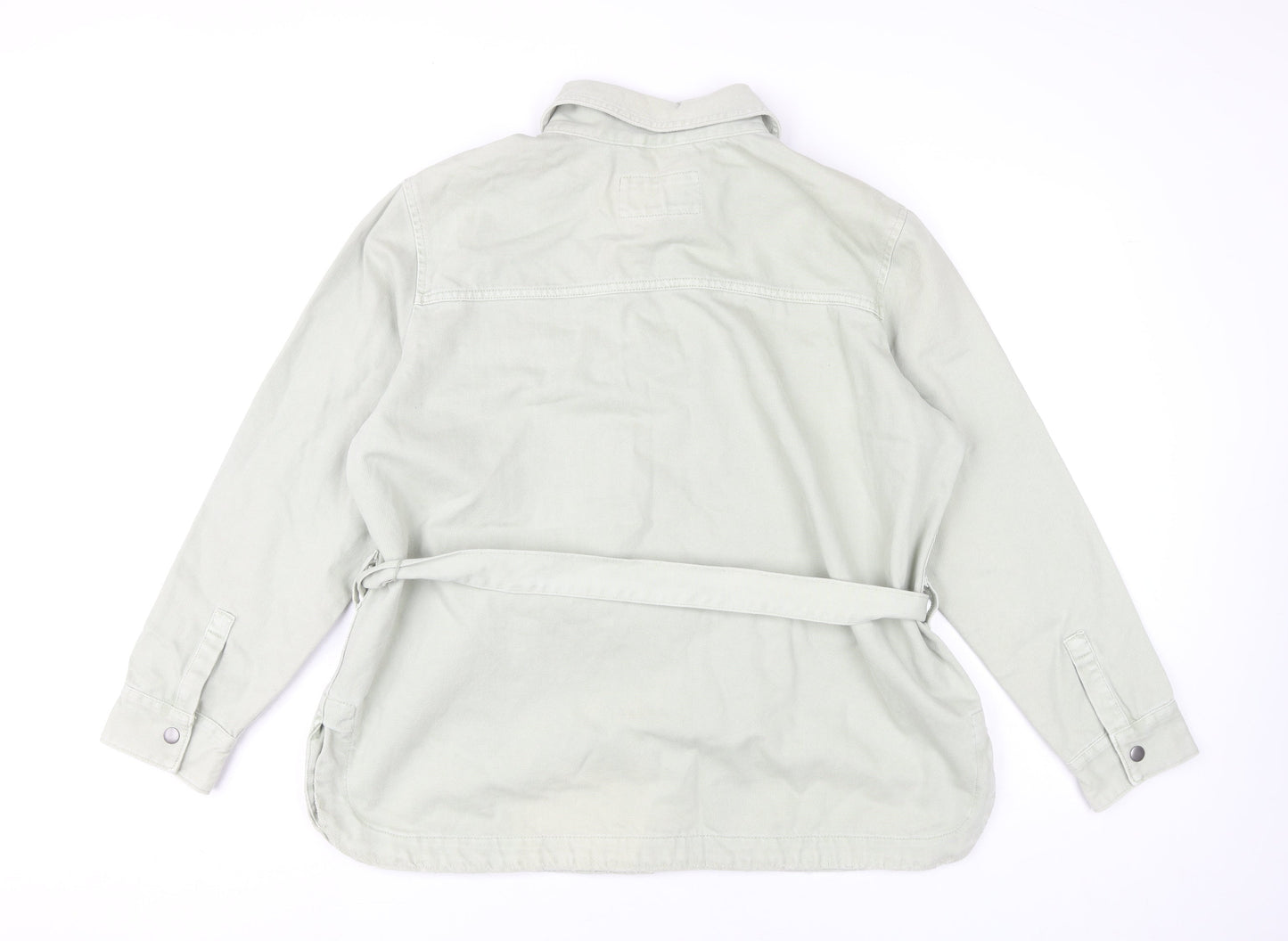 Marks and Spencer Women’s Green Cotton Belted Jacket Size 16