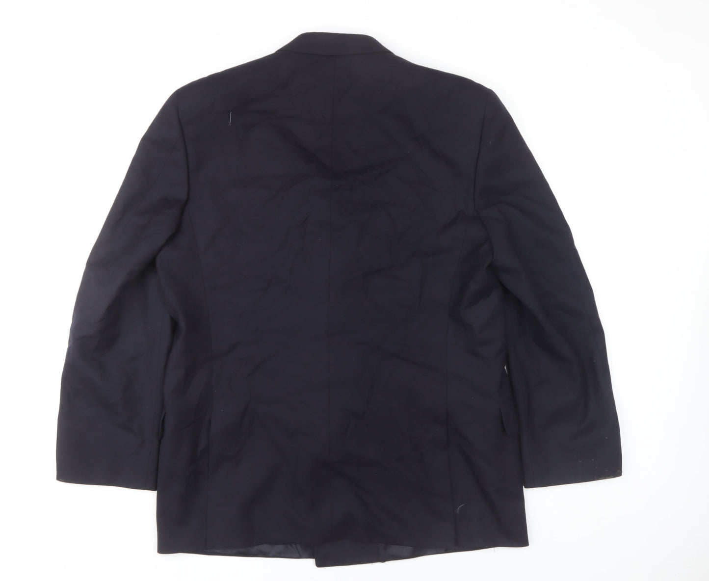 Jaeger Men's Blue Wool Double-Breasted Blazer Jacket 52R