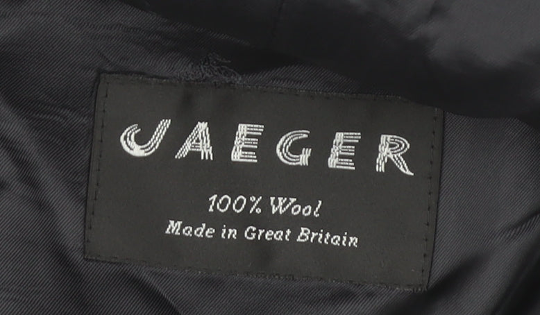 Jaeger Men's Blue Wool Double-Breasted Blazer Jacket 52R