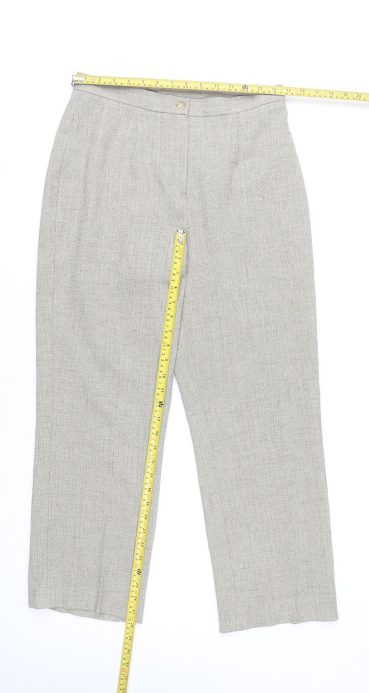 Amaranto Women’s Grey Size 12 Straight Leg Pleated Dress Trousers