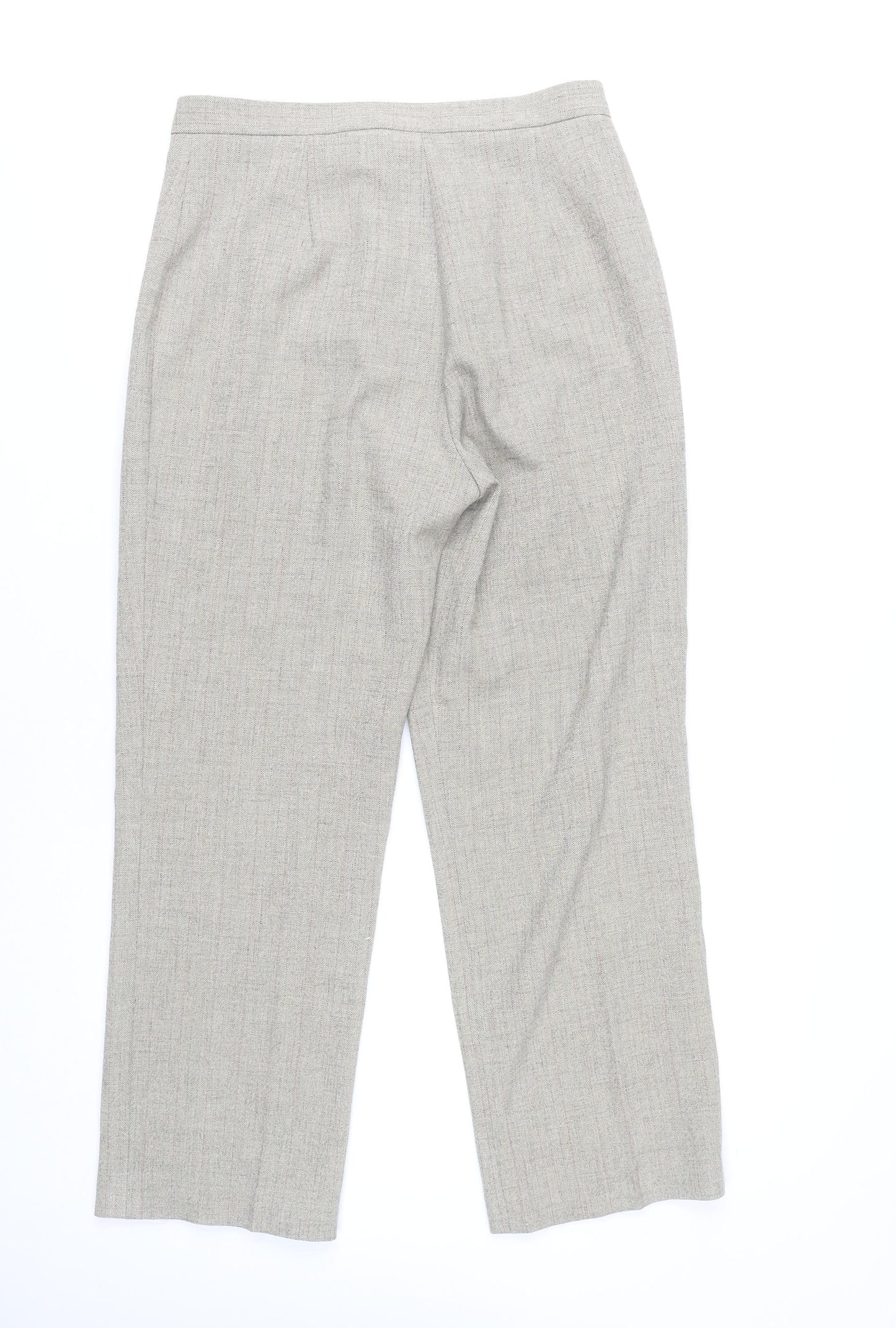 Amaranto Women’s Grey Size 12 Straight Leg Pleated Dress Trousers