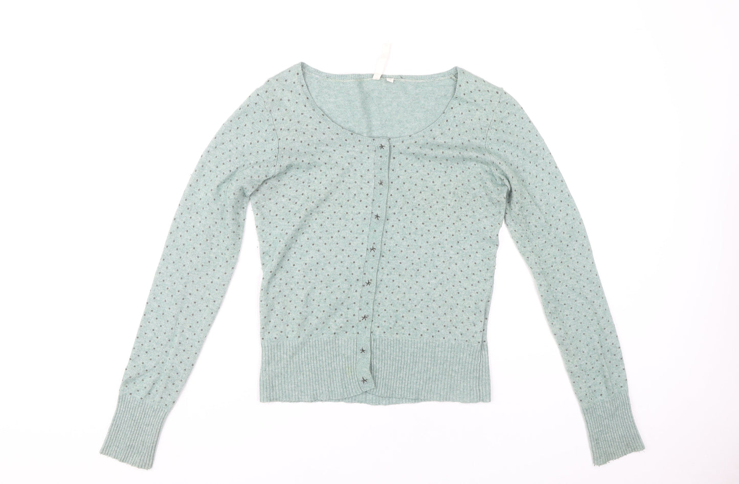 White Stuff Women's Green Polka Dot Cardigan Size 12