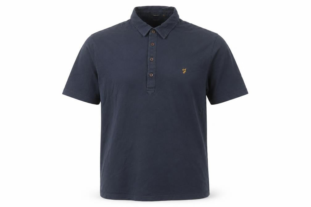 Farah Men’s Blue Cotton Short Sleeve Polo Shirt L Casual