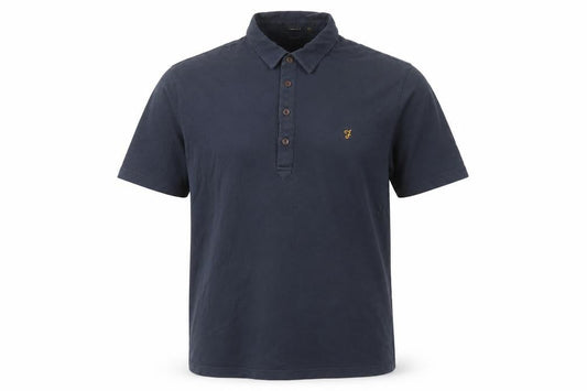 Farah Men’s Blue Cotton Short Sleeve Polo Shirt L Casual