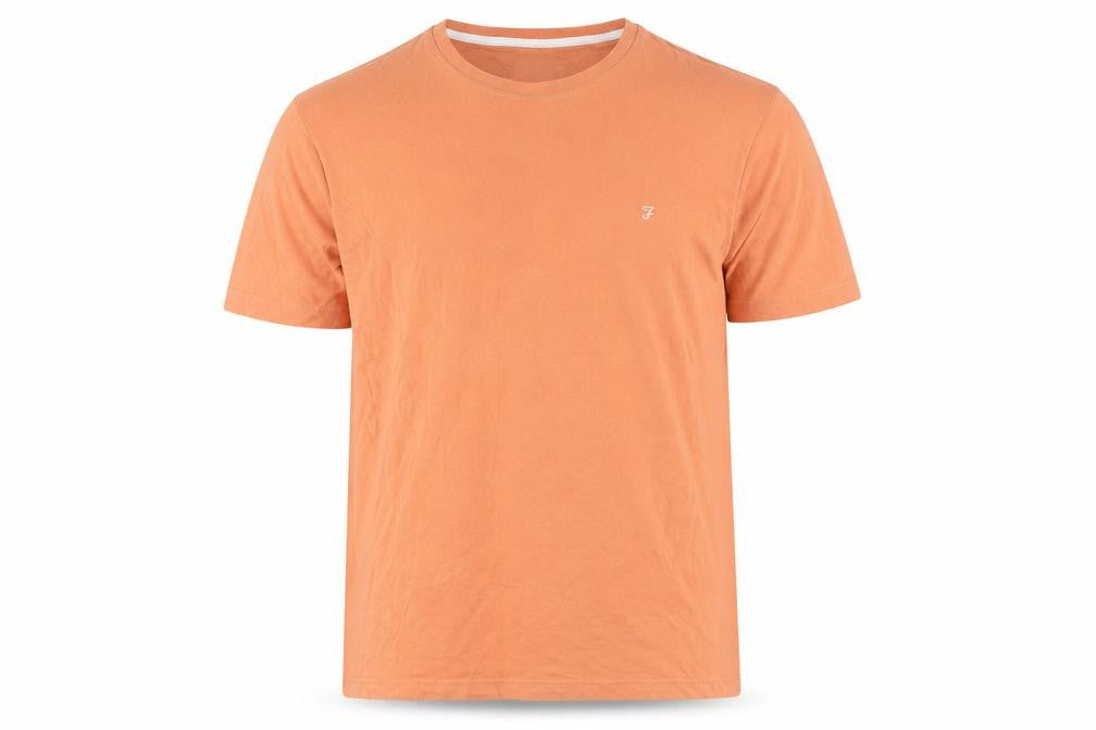 Farah Men’s Orange XL Organic Cotton Modern Fit T-Shirt
