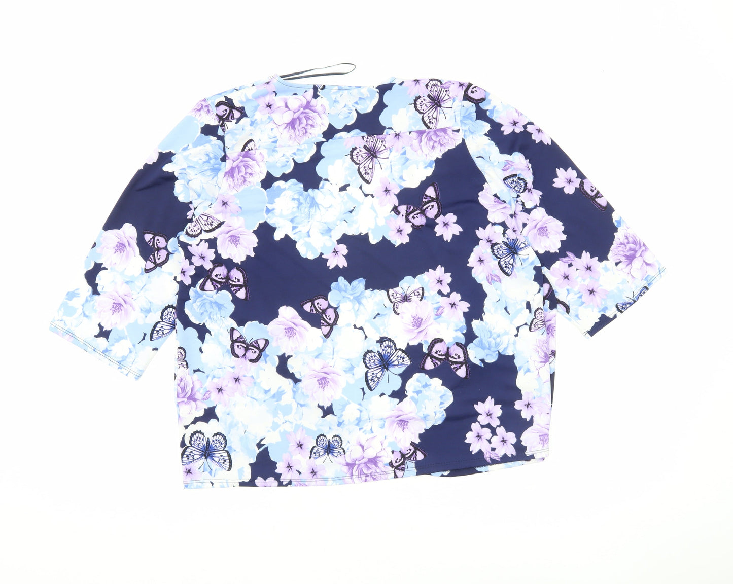BHS Women’s Petite Multicoloured Butterfly Floral Kimono Blouse Size 12
