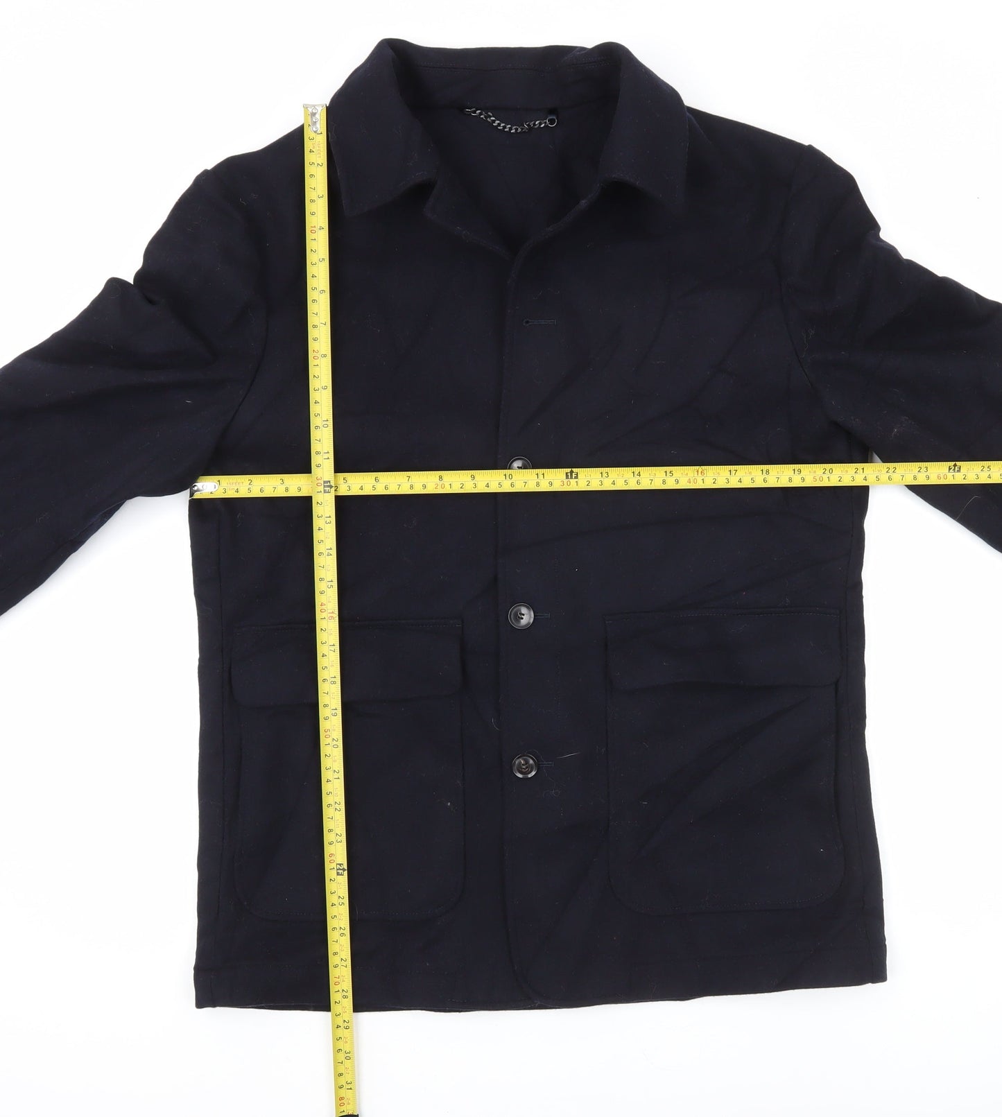 Jaeger Men’s Black L Regular Fit Mid-Length Blazer Jacket