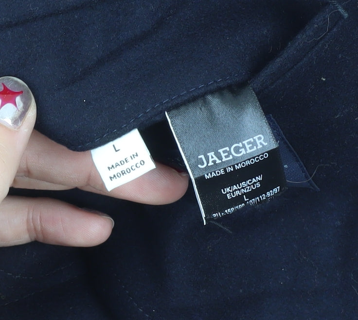 Jaeger Men’s Black L Regular Fit Mid-Length Blazer Jacket