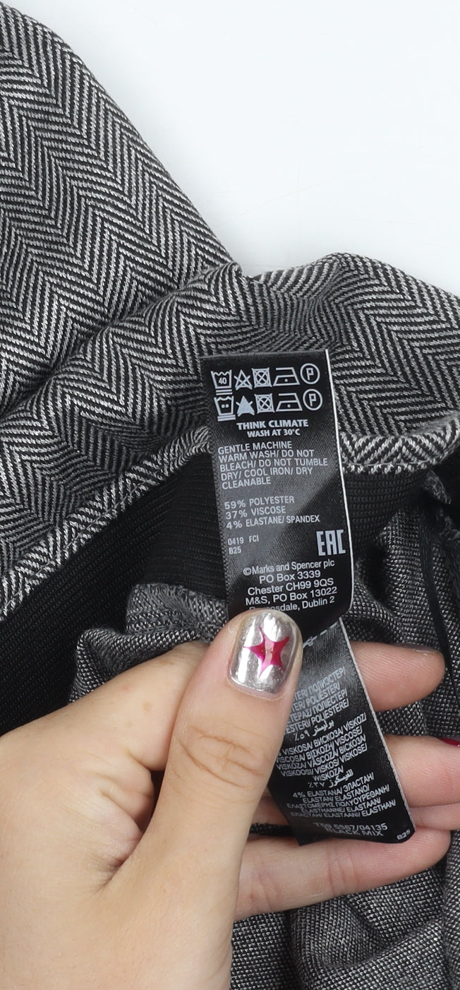 Marks and Spencer Women's Grey Herringbone Dress Pants Size 22 Plus