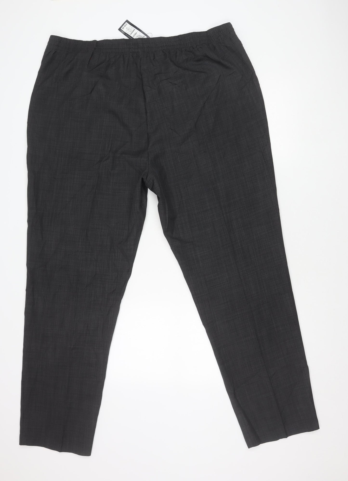 Marks and Spencer Men's Grey Check 24in Waist Straight Trousers