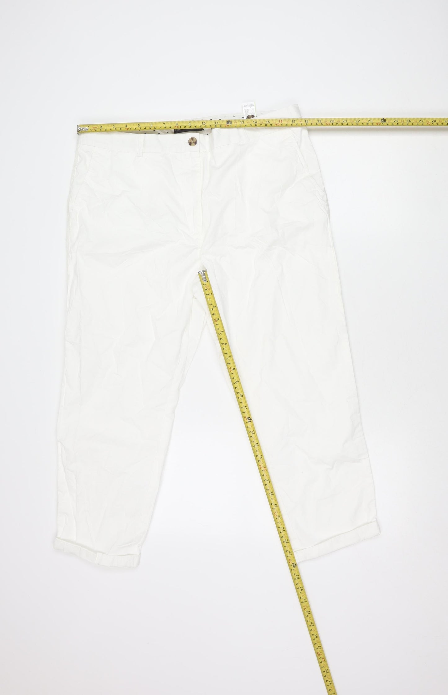 Marks and Spencer Women’s White Cargo Trousers Size 6 Straight Leg