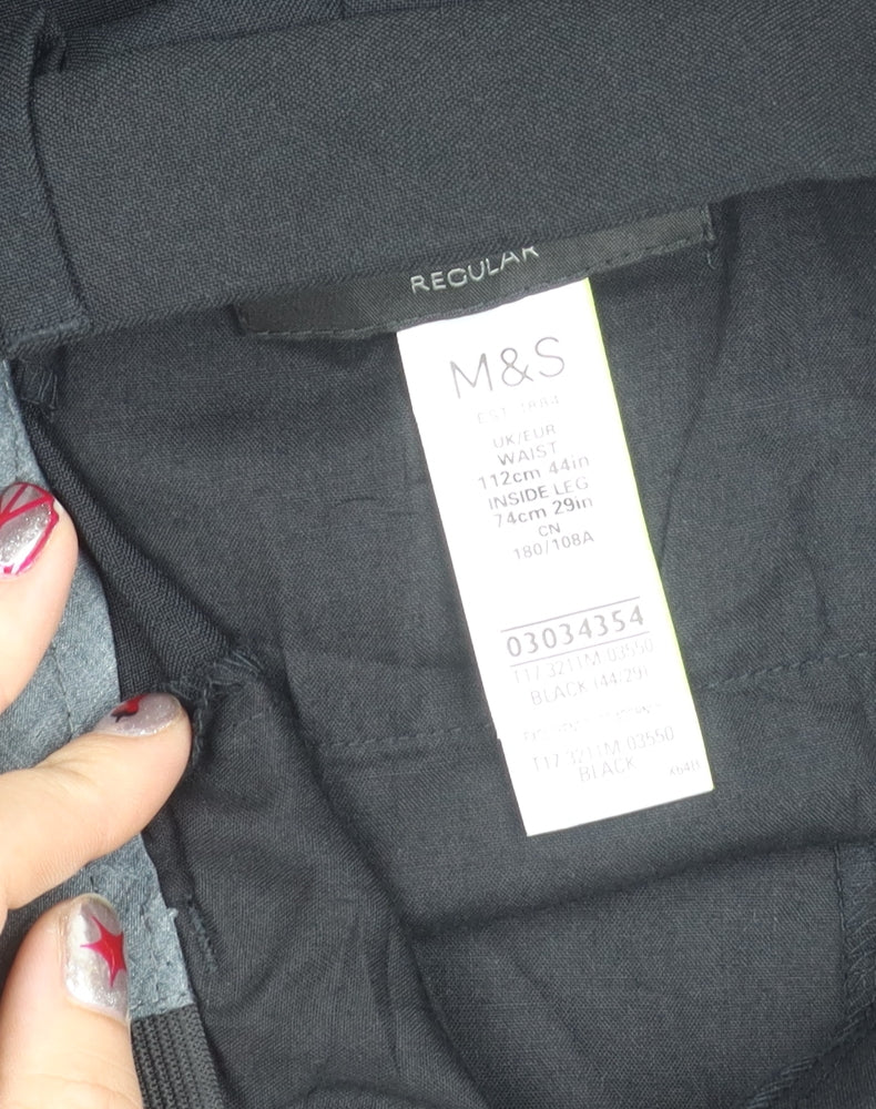 Marks and Spencer Women’s Black Regular Fit Work Trousers Size 44