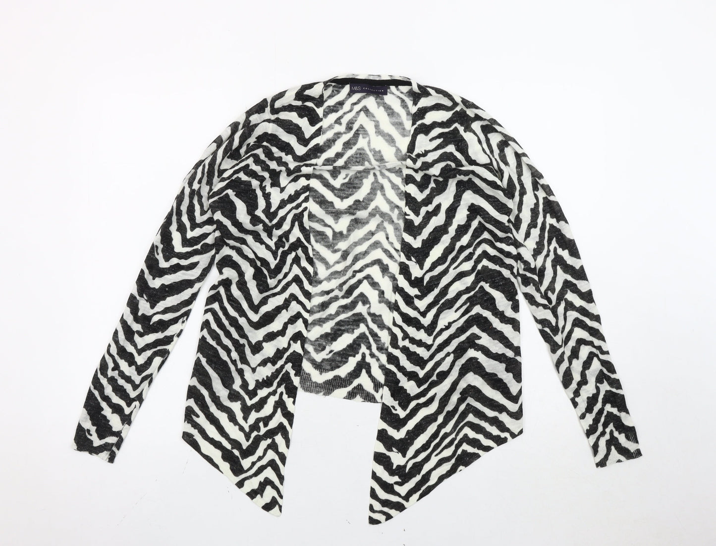 Marks and Spencer Women's Multicoloured Size 8 Zebra Open Front Cardigan