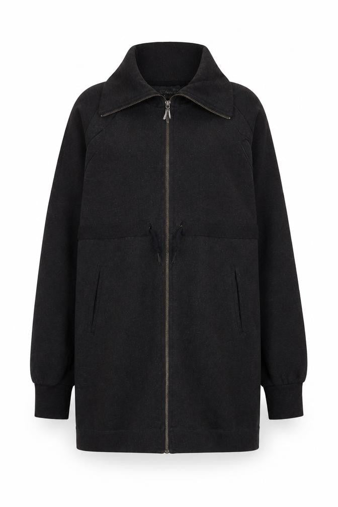 Womens UK Size M Regular Calvin Klein Black Cotton Blend Jacket