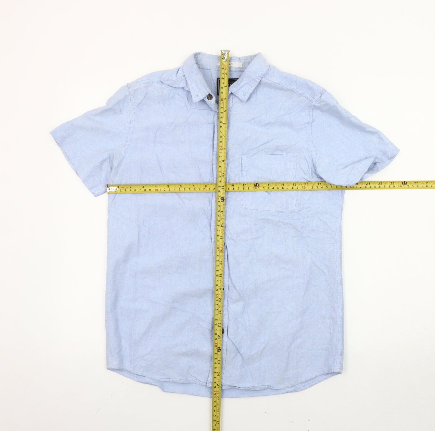 John Lewis Men’s Blue Slim Fit Oxford Short Sleeve Shirt S