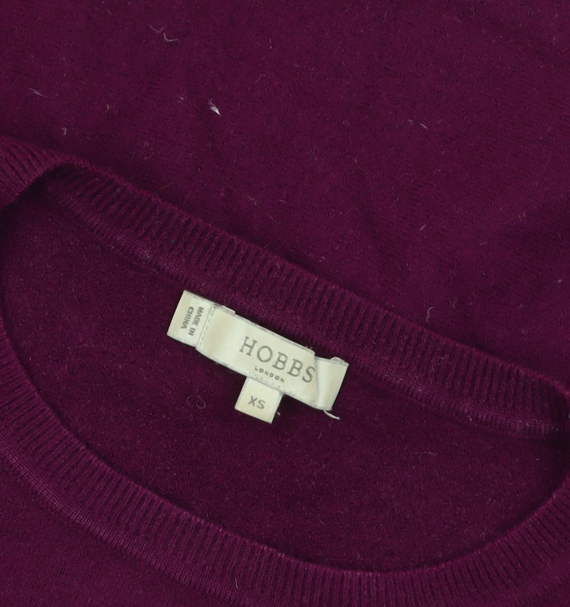 Hobbs Women’s Purple Wool Blend Crew Neck Pullover Jumper XS