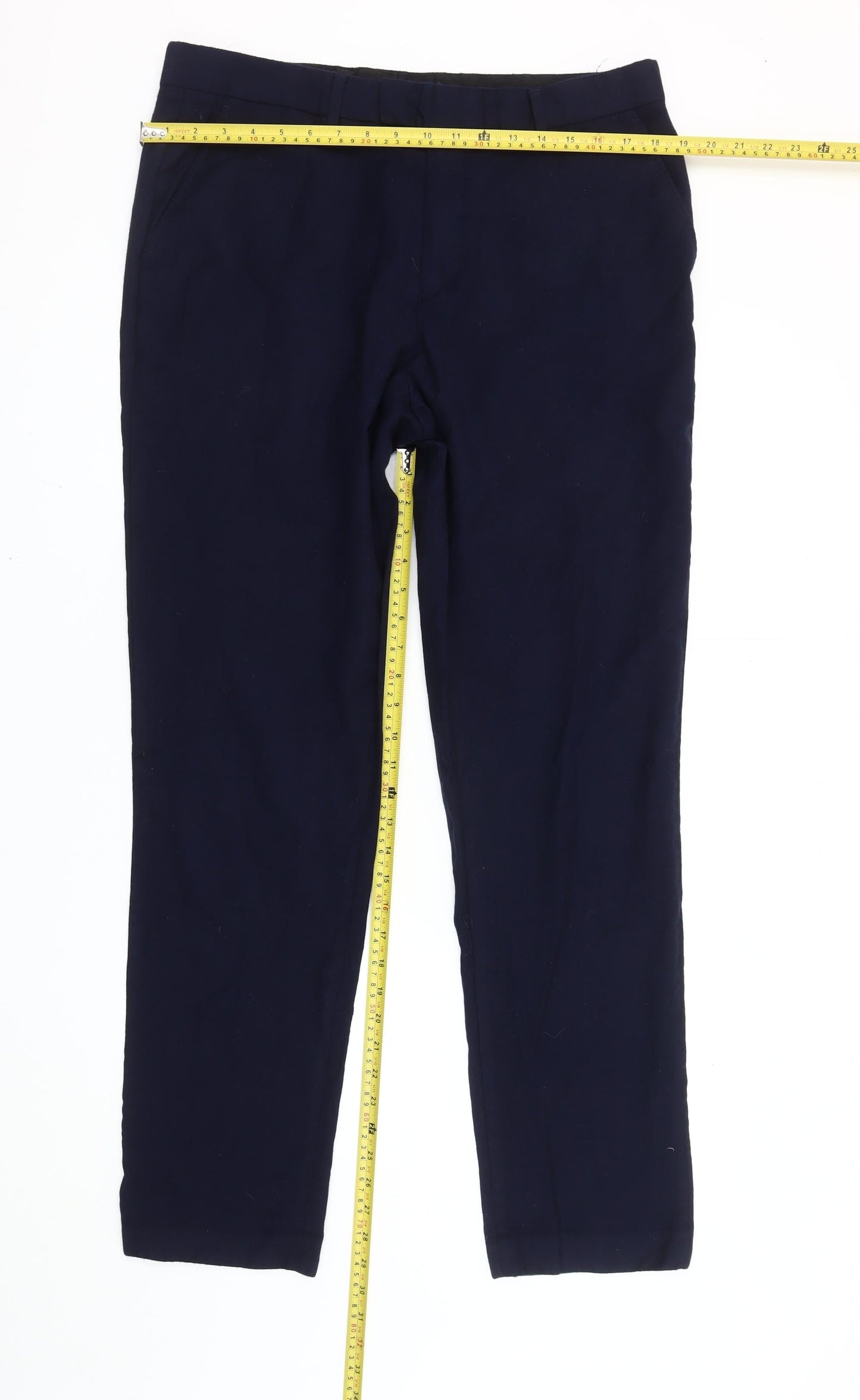 Simon Carter Men's Blue 26L Formal Dress Trousers