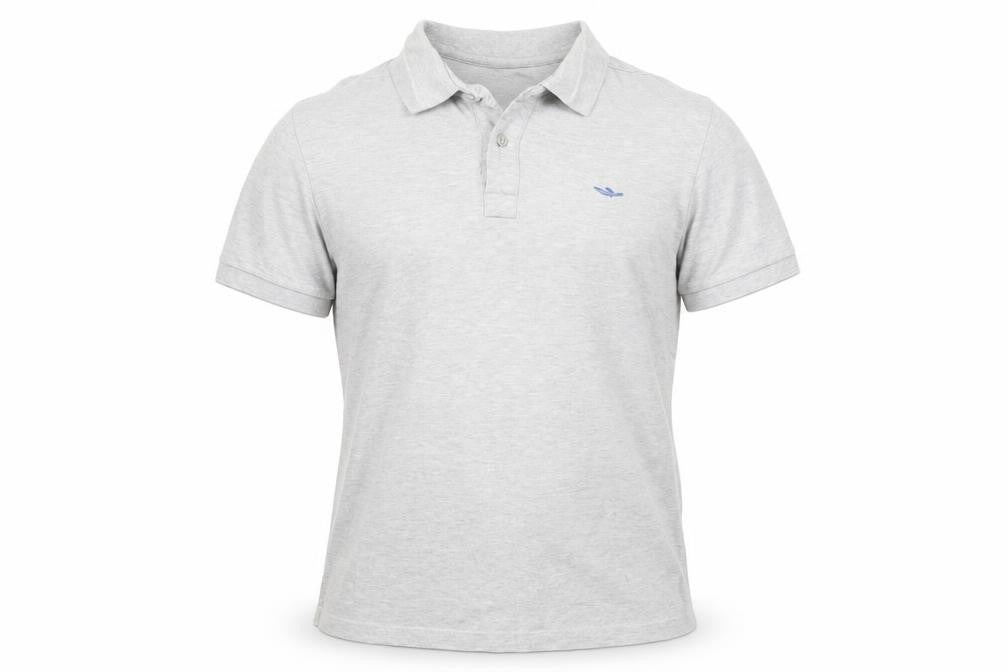 Front view of Adidas Men’s Grey M Polo Shirt Short Sleeve Cotton Logo Casual
