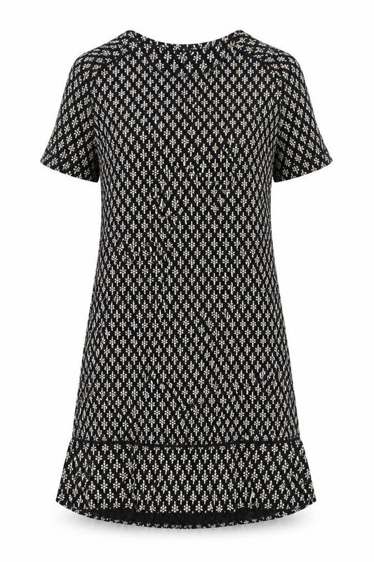 Fat Face Women’s Black Geometric Shift Dress Size 10 Knee Length
