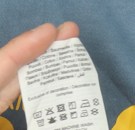 Jack & Jones Men's Blue Graphic Logo T-Shirt Size M Cotton Crew Neck