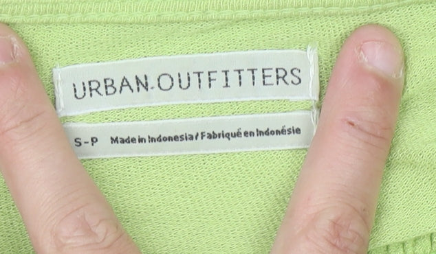 Urban Outfitters Women’s Green Cropped Puff Sleeve Blouse Size S