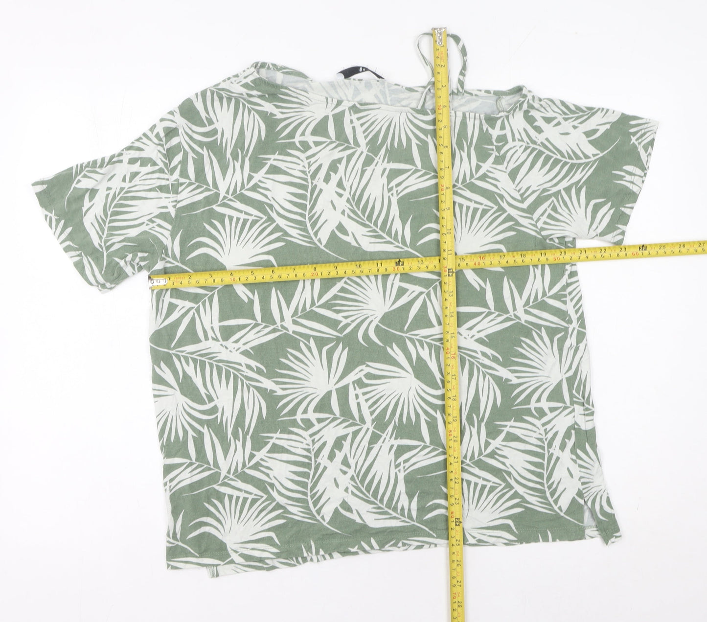 V by Very Women’s Green Tropical Floral Jersey T-Shirt Size 12