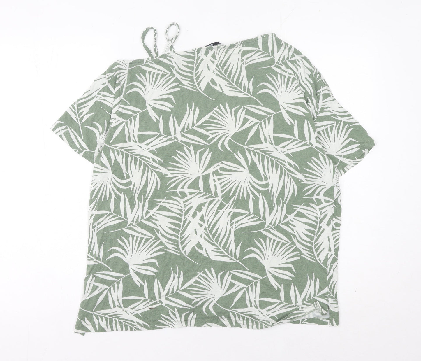 V by Very Women’s Green Tropical Floral Jersey T-Shirt Size 12