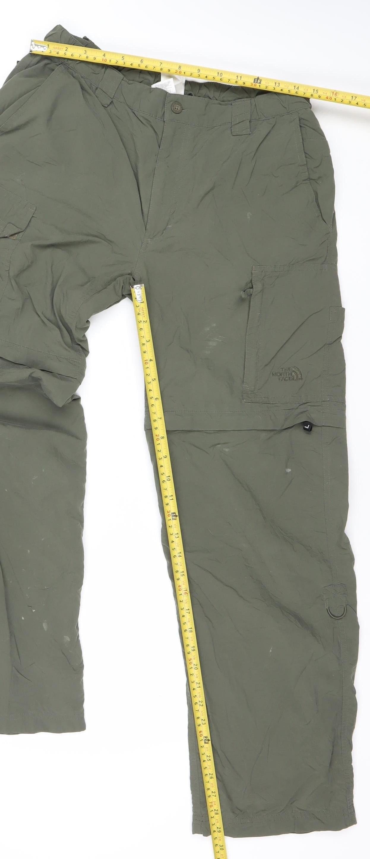The North Face Men's Green Nylon Cargo Trousers M Regular Fit Outdoor