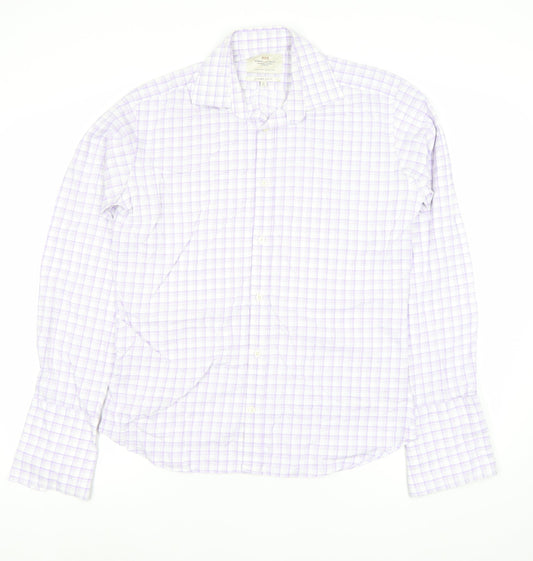 Hawes & Curtis Men's Purple Check Slim Fit Dress Shirt 15in