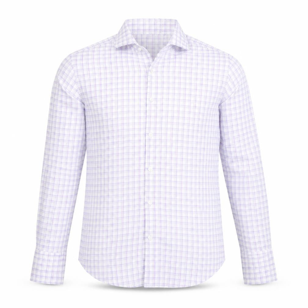 Hawes & Curtis Men's Purple Check Slim Fit Dress Shirt 15in