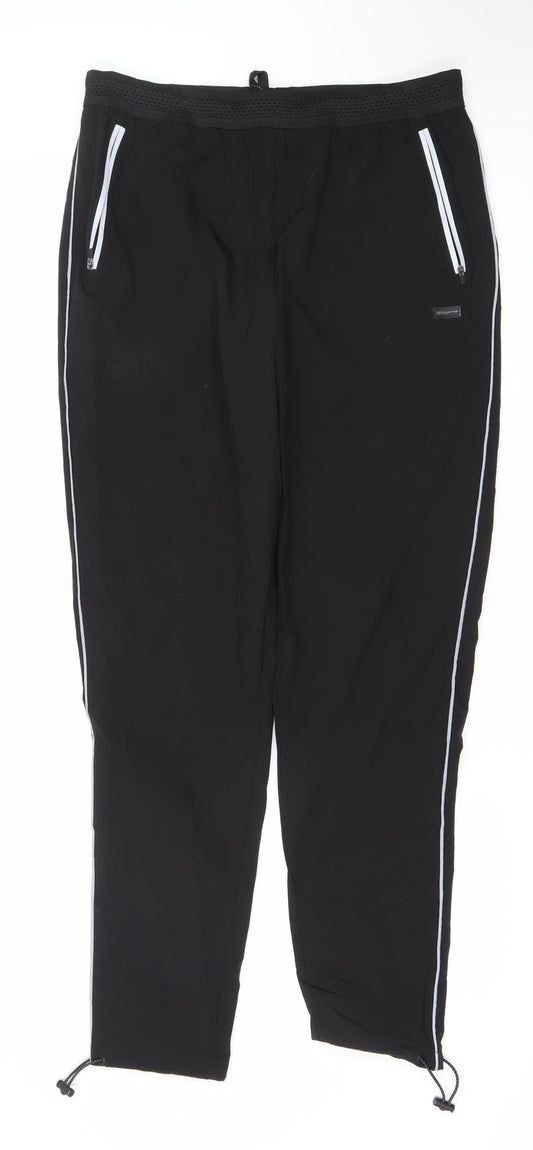 MAN Active Mens Black L Jogger Trousers Polyester Elastane Running Gym