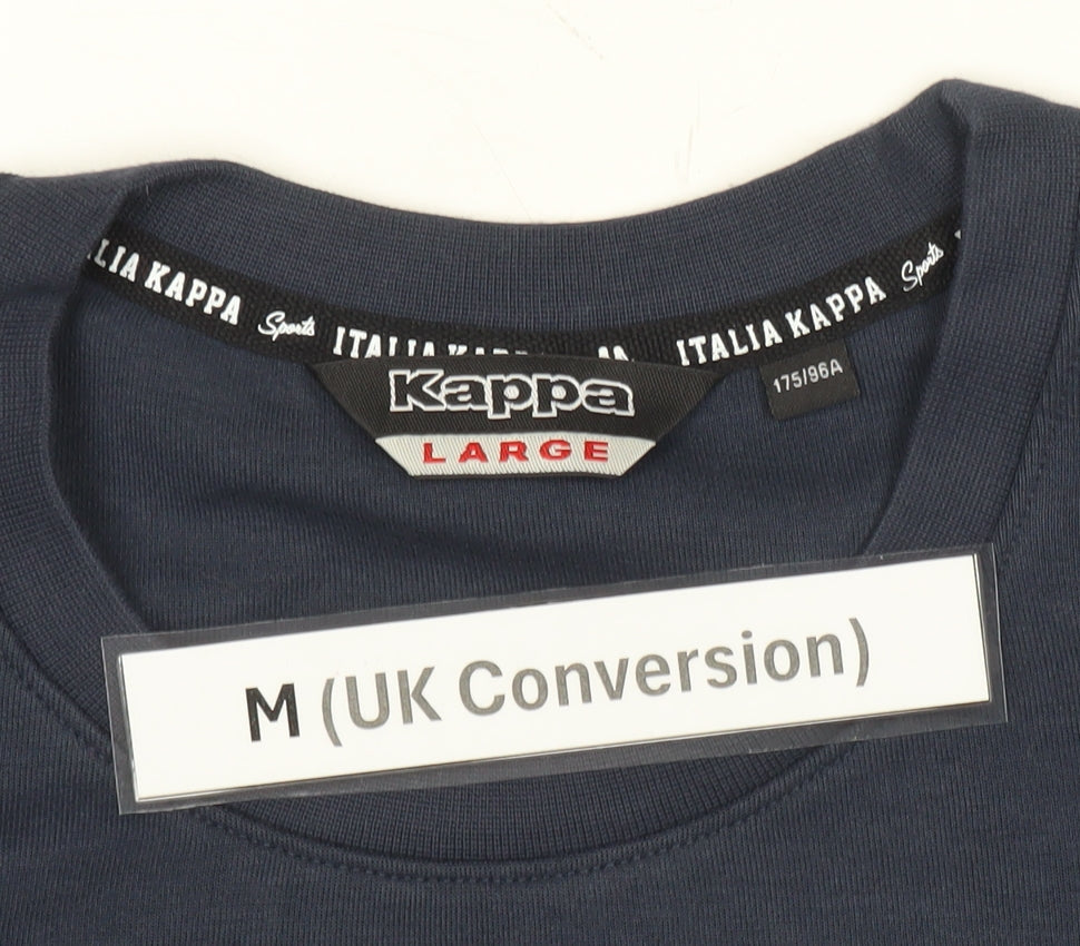 Kappa Men's Blue M Pullover Sweatshirt Crew Neck Graphic Print