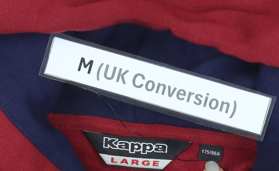 Kappa Men’s Red Pullover Hoodie M Sports Logo Graphic Fleece