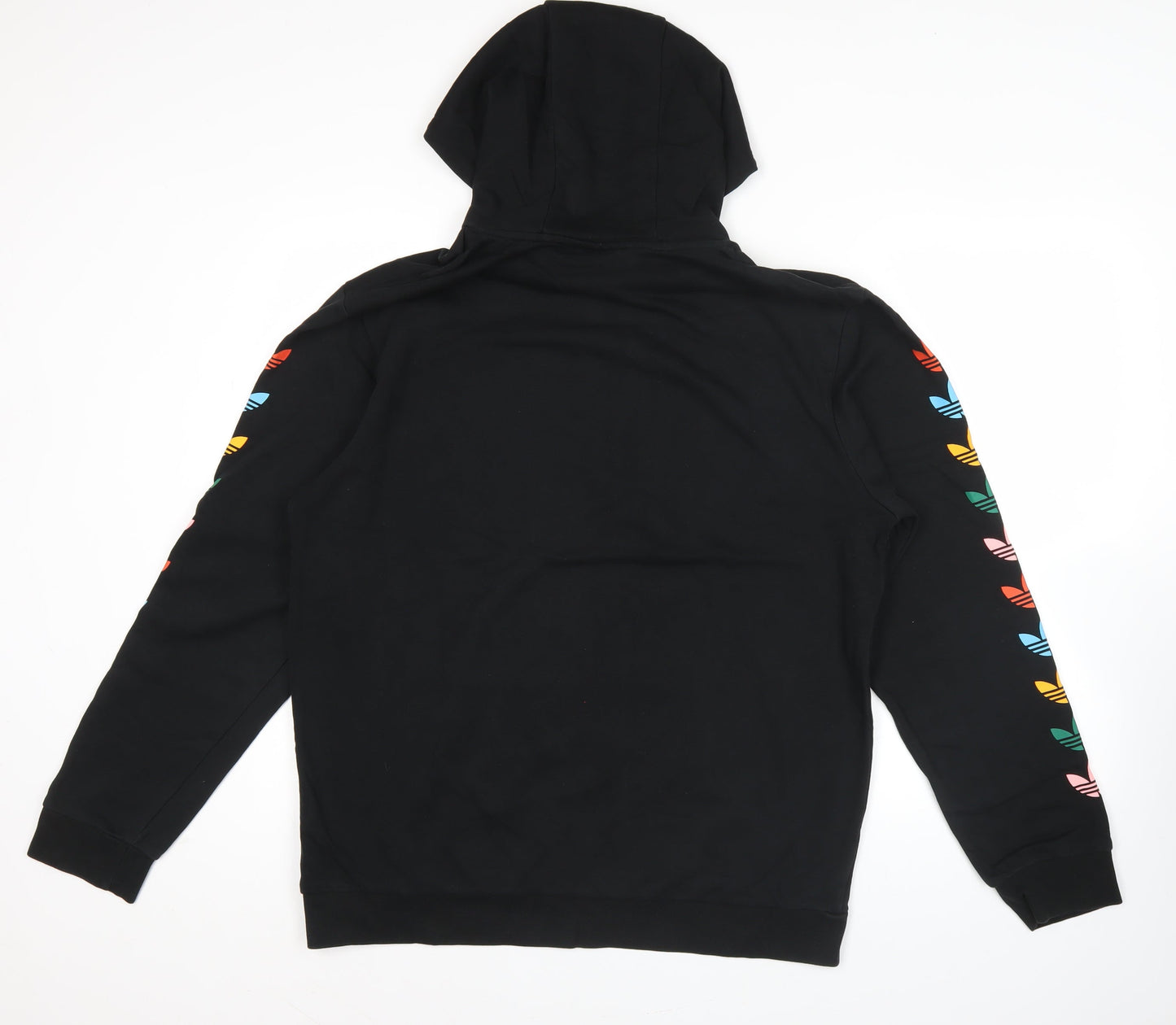 Adidas Mens Black L Pullover Hoodie Graphic Logo Sports Jersey