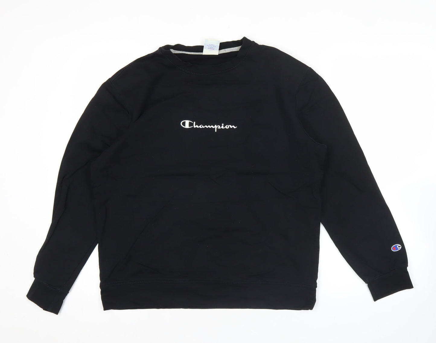 Champion Men's Black XL Pullover Sweatshirt Crew Neck Logo