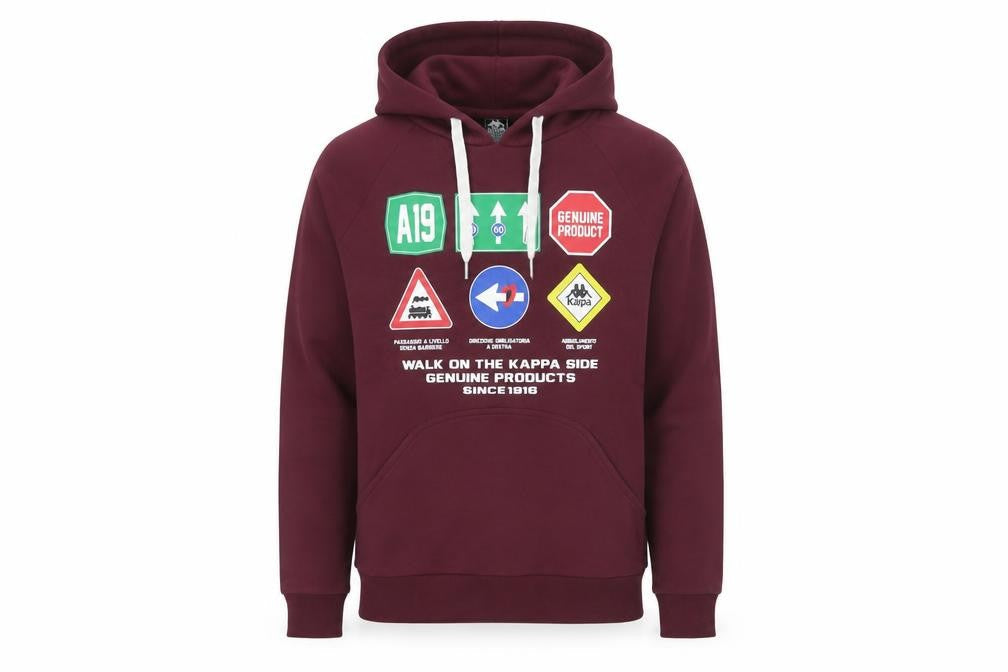 Mens UK M Regular Kappa Red Pullover Hoodie