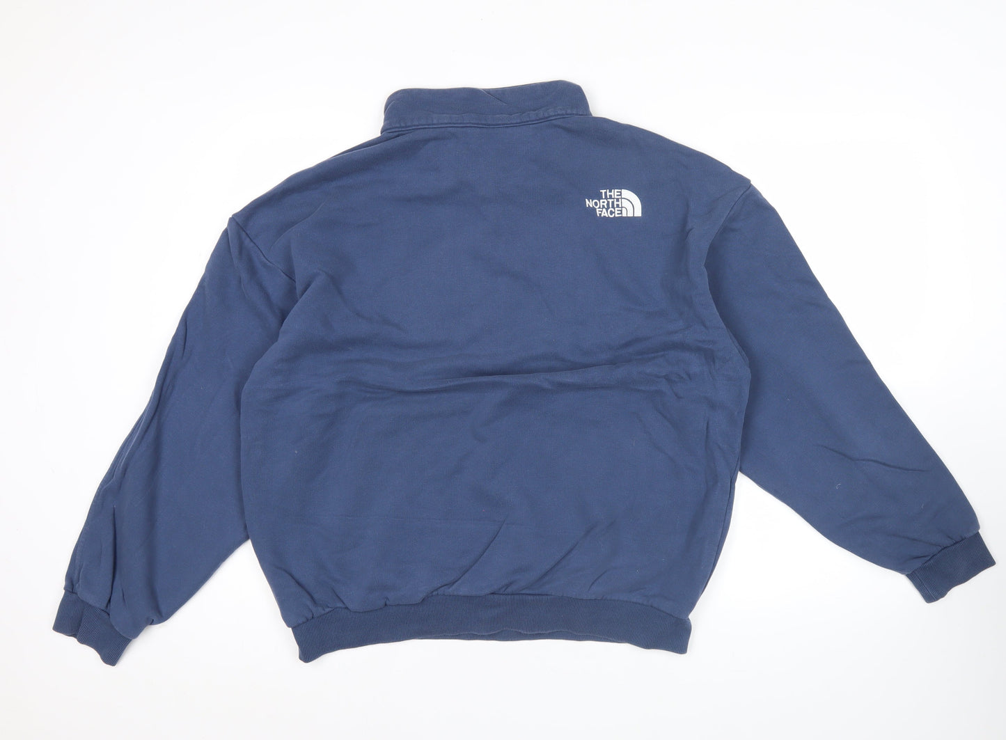 The North Face Men’s Blue L Pullover Fleece Sweatshirt 1/4 Zip Logo