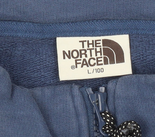 The North Face Men’s Blue L Pullover Fleece Sweatshirt 1/4 Zip Logo