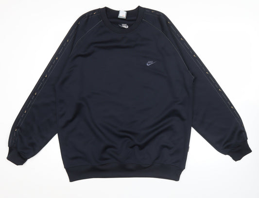 Nike Men's Blue 2XL Pullover Sweatshirt Crew Neck Logo Jersey
