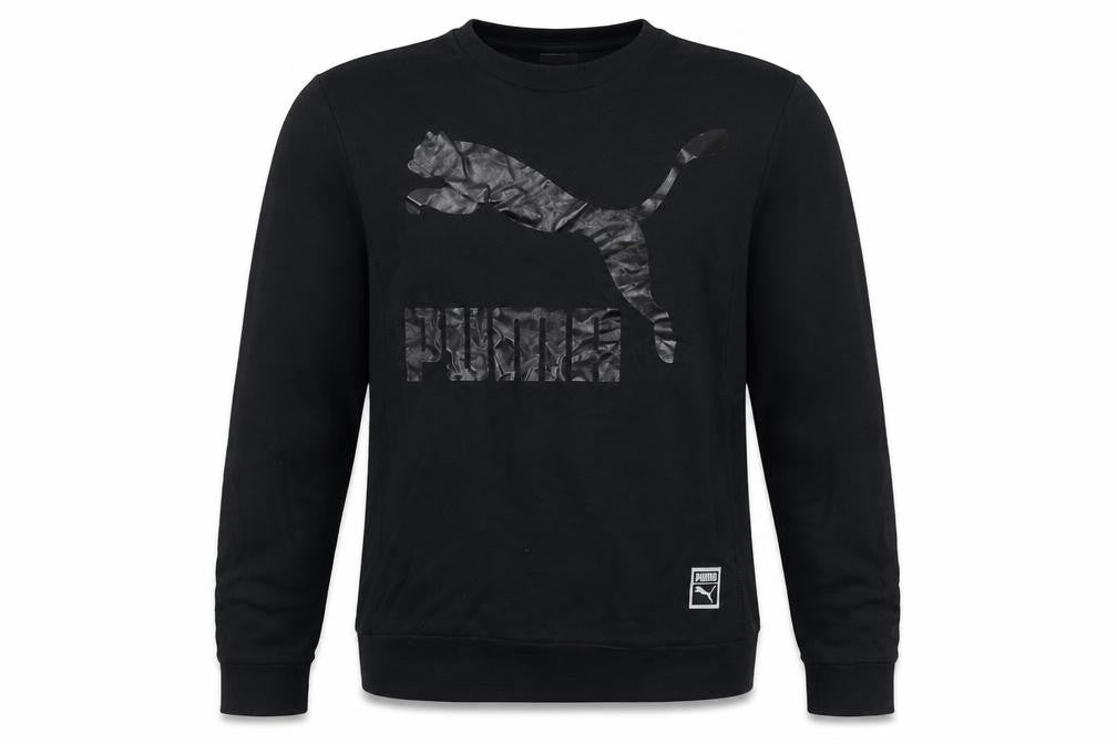 Mens UK L Regular PUMA Black Pullover Sweatshirt