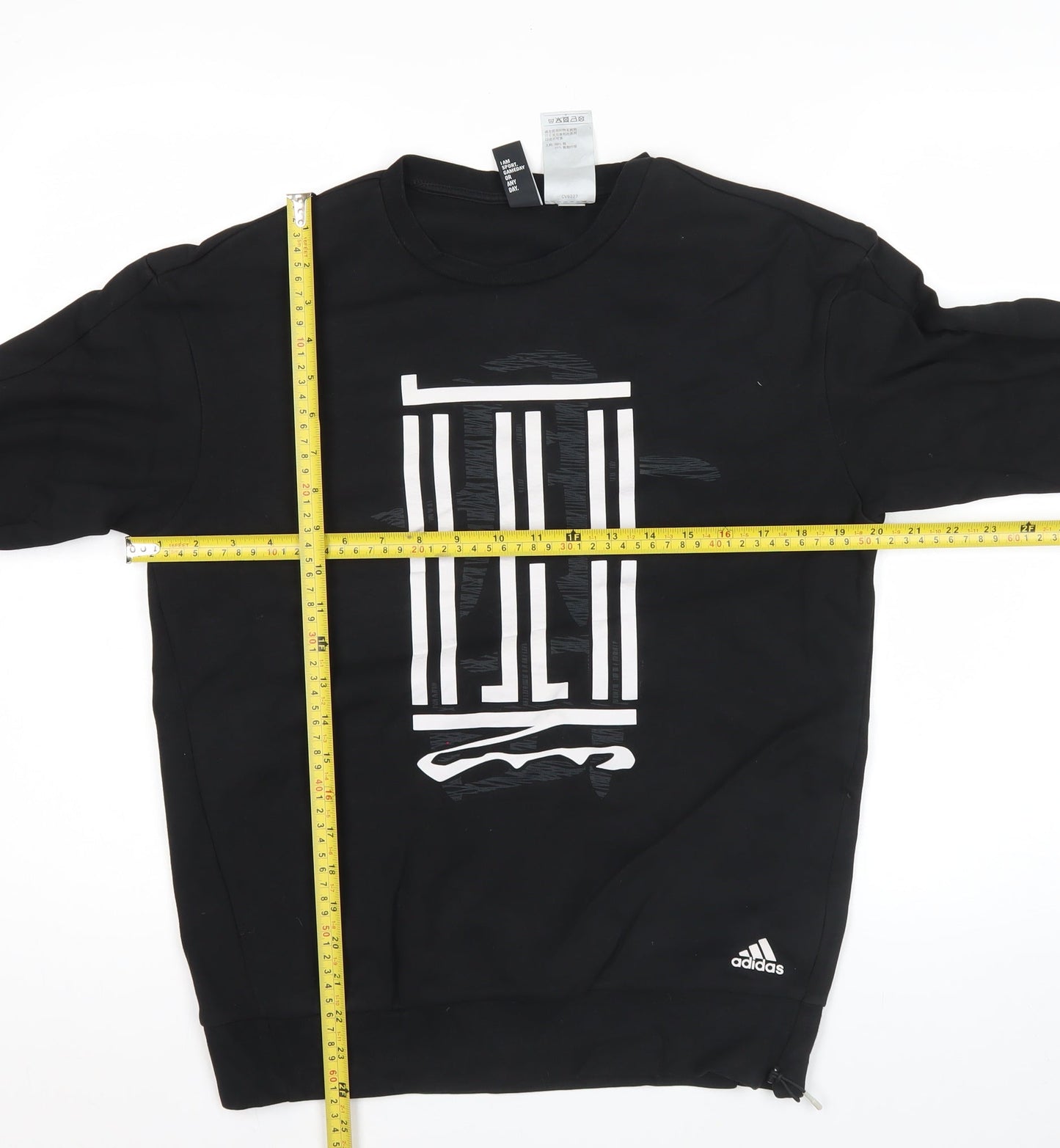 Adidas Men's Black Graphic Pullover Sweatshirt M Regular Fit