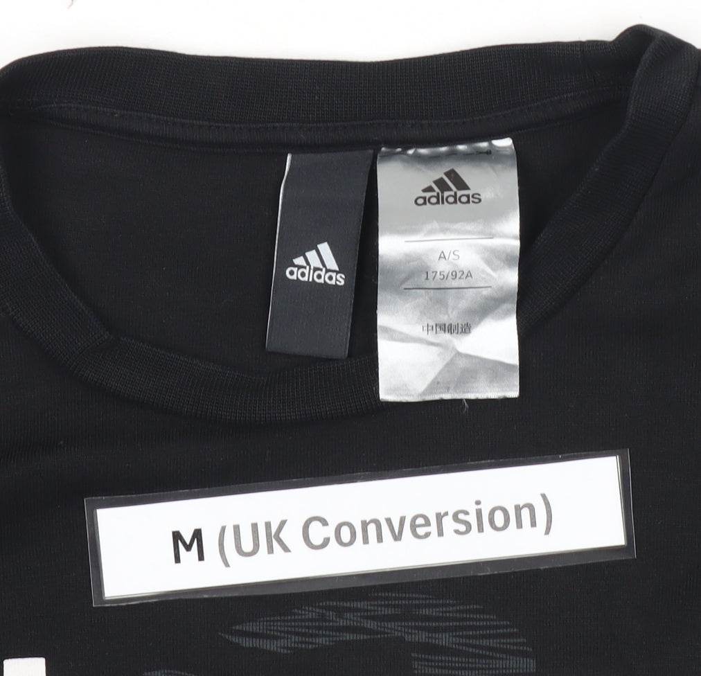 Adidas Men's Black Graphic Pullover Sweatshirt M Regular Fit