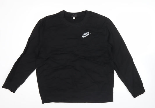 Nike Men's Black L Sweatshirt Pullover Sports Logo Crew Neck