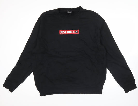 Nike Men's Black 2XL Pullover Sweatshirt Just Do It Logo Sportswear