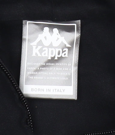Kappa Men’s Black Full Zip Hoodie M Graphic Logo Sports Jersey