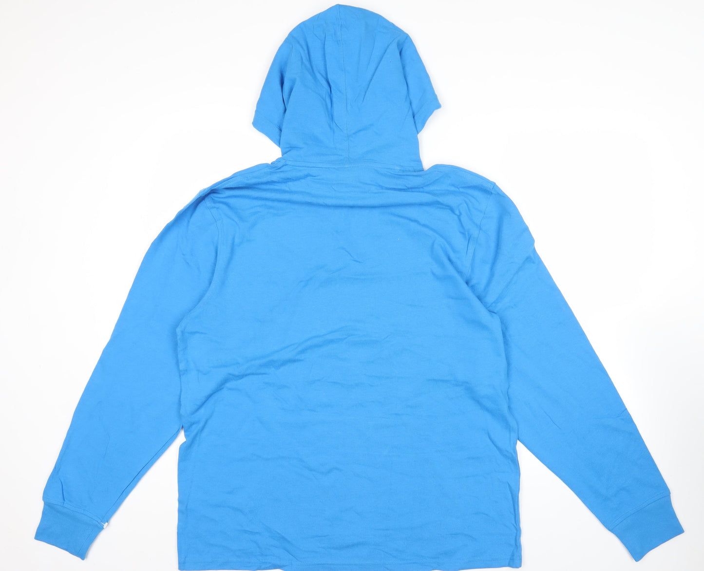 Champion Men's Blue Pullover Hoodie L Regular Fit Logo Sportswear