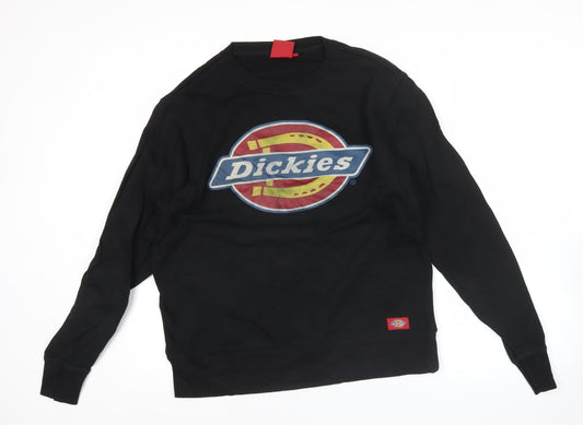 Dickies Men's Black Large Pullover Sweatshirt Crew Neck Logo