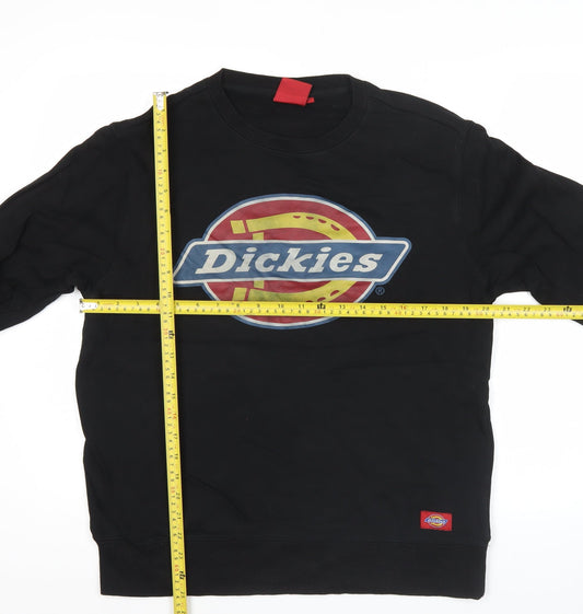 Dickies Men's Black Large Pullover Sweatshirt Crew Neck Logo