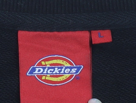Dickies Men's Black Large Pullover Sweatshirt Crew Neck Logo