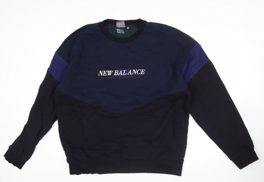 New Balance Men's Blue 2XL Pullover Sweatshirt Graphic Logo Sports